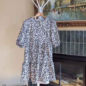 Black and White Floral Mini Dress